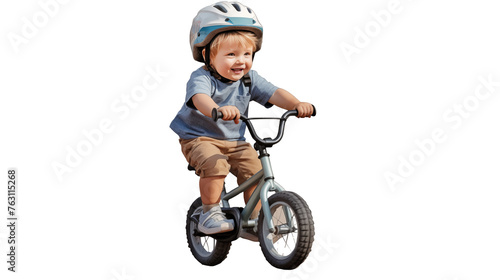 child on a bike isolated on transparent background