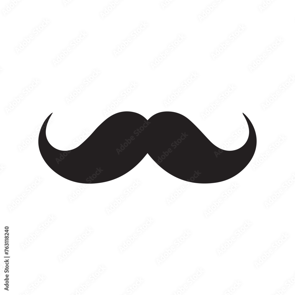 Mustache Black icon isolated on white background.Vector illustration design. Mustache Black icon isolated on white background.Vector illustration design.