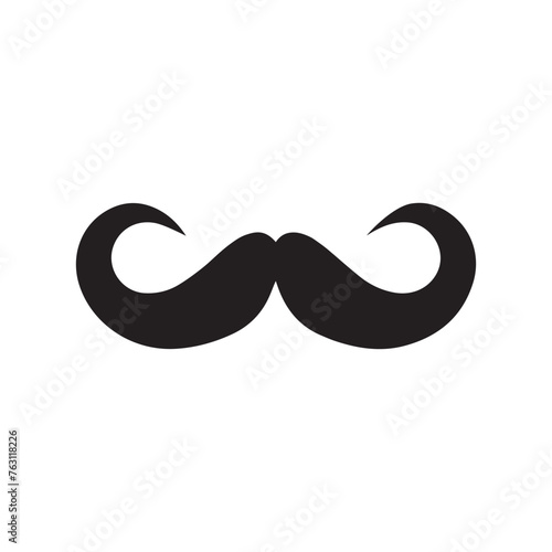Mustache Black icon isolated on white background.Vector illustration design.