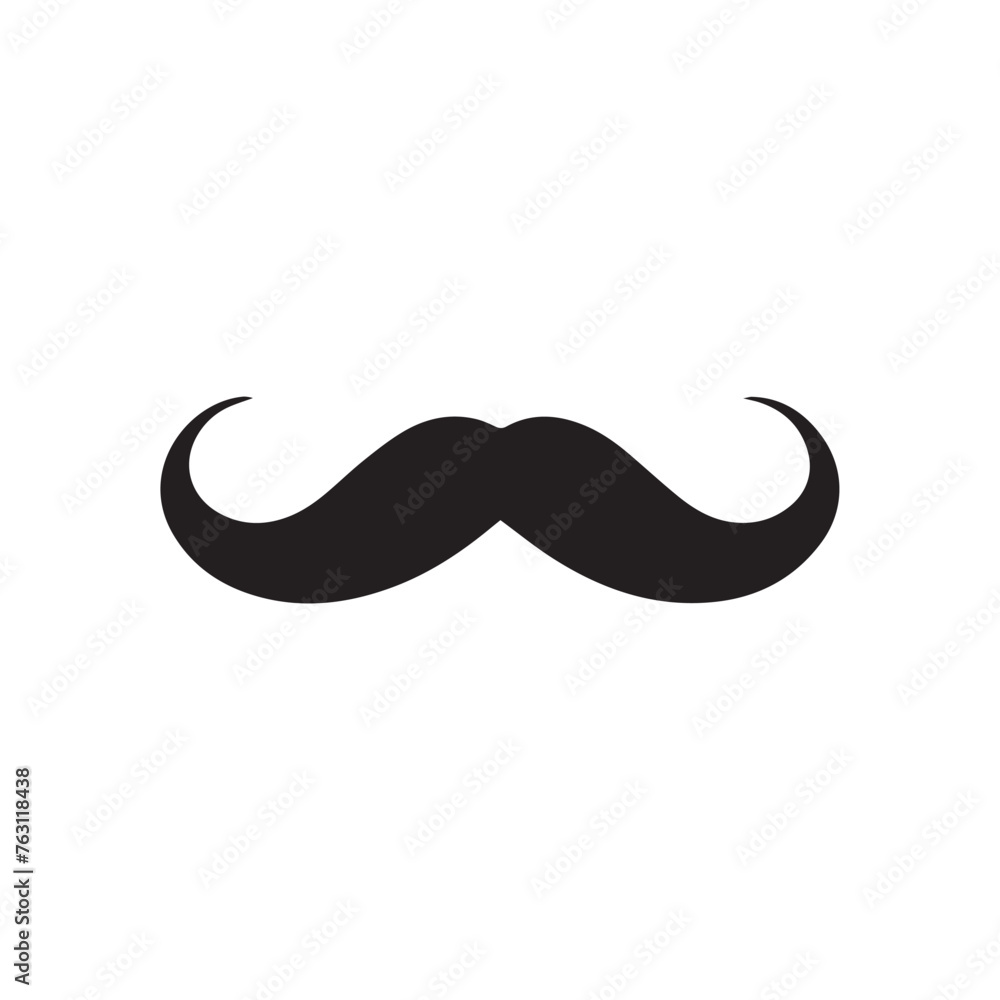 Mustache Black icon isolated on white background.Vector illustration design. Mustache Black icon isolated on white background.Vector illustration design.