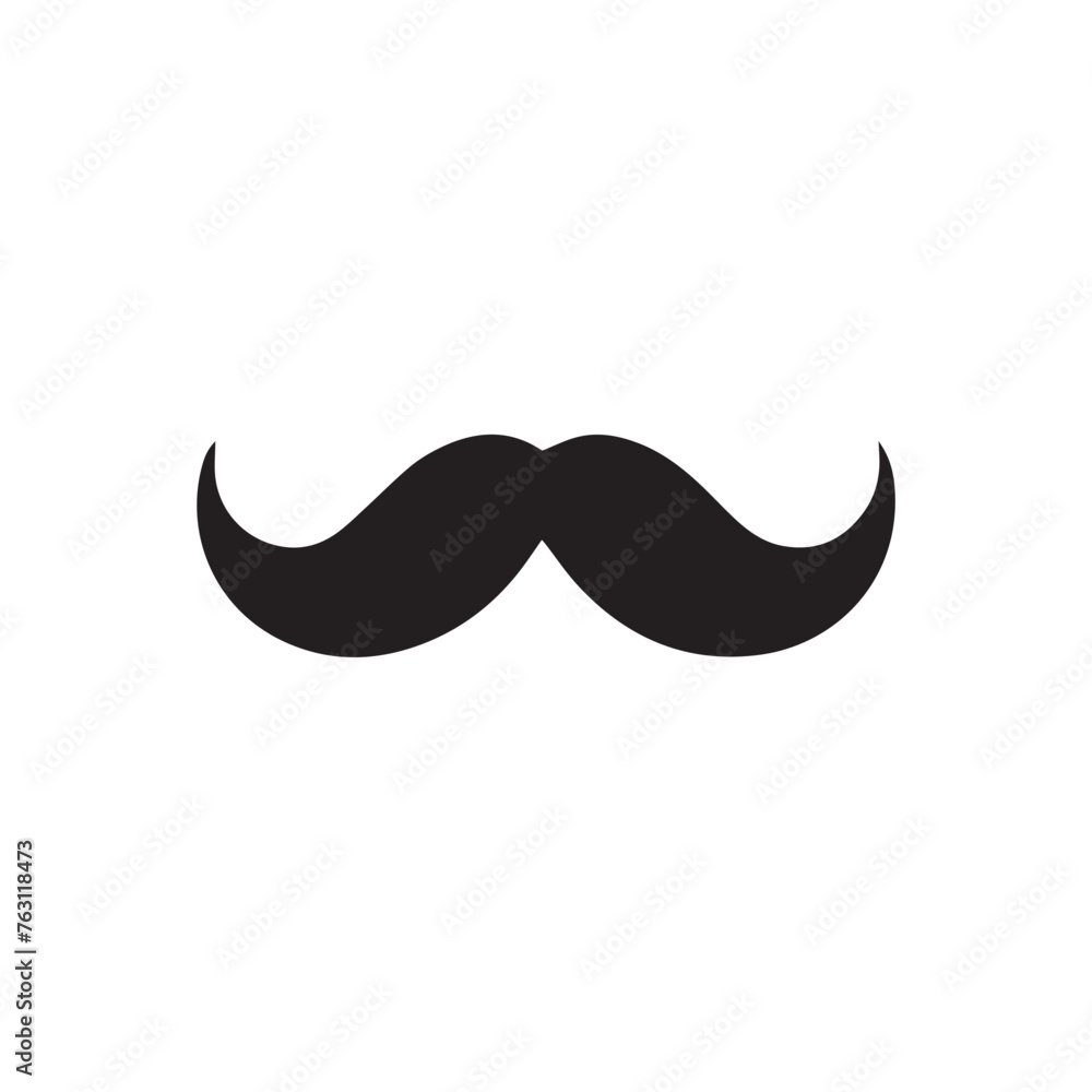 Mustache Black icon isolated on white background.Vector illustration design. Mustache Black icon isolated on white background.Vector illustration design.