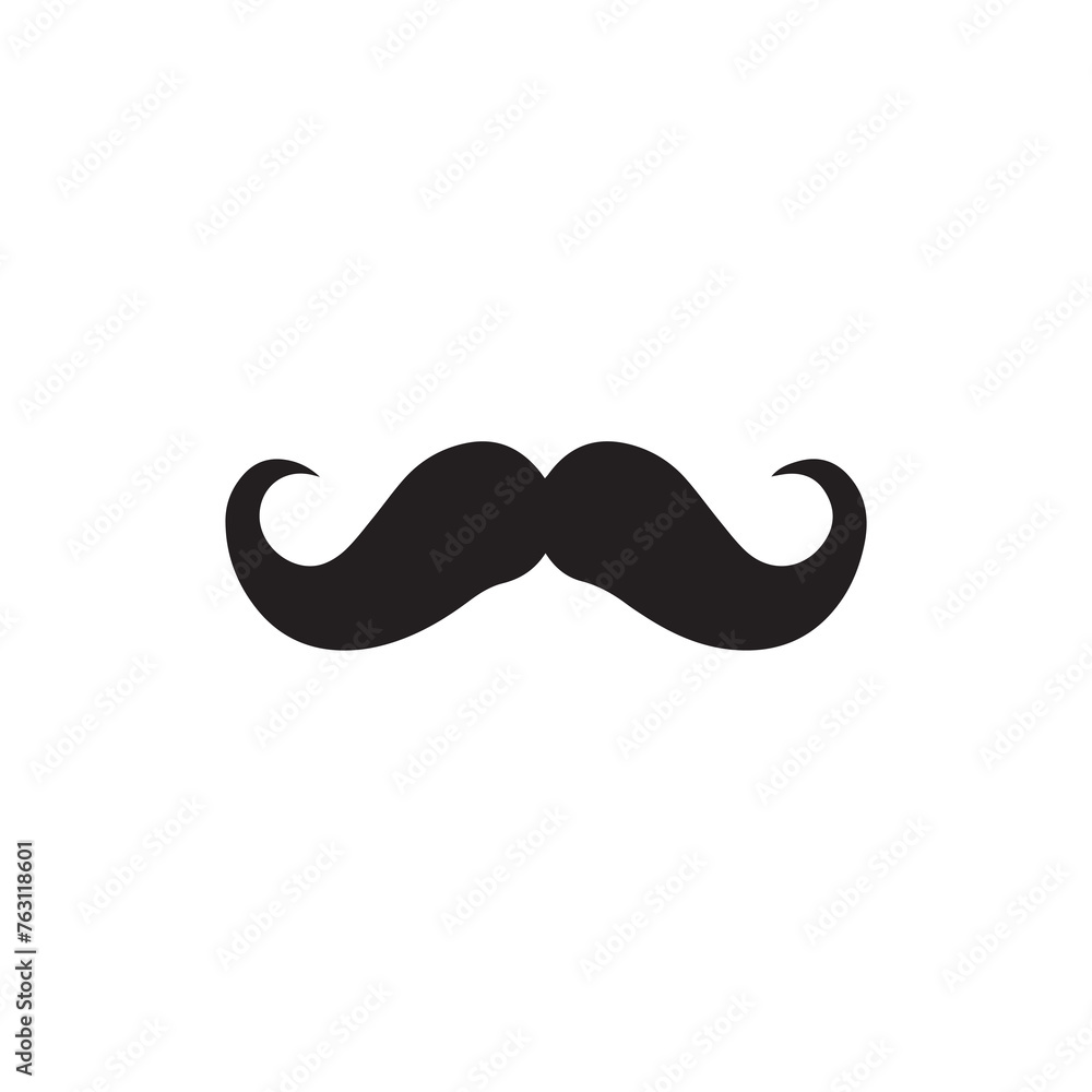 Mustache Black icon isolated on white background.Vector illustration design. Mustache Black icon isolated on white background.Vector illustration design.