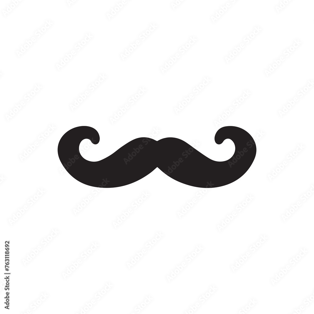 Mustache Black icon isolated on white background.Vector illustration design. Mustache Black icon isolated on white background.Vector illustration design.