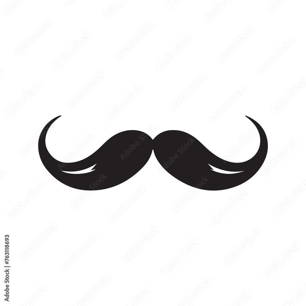 Mustache Black icon isolated on white background.Vector illustration design. Mustache Black icon isolated on white background.Vector illustration design.