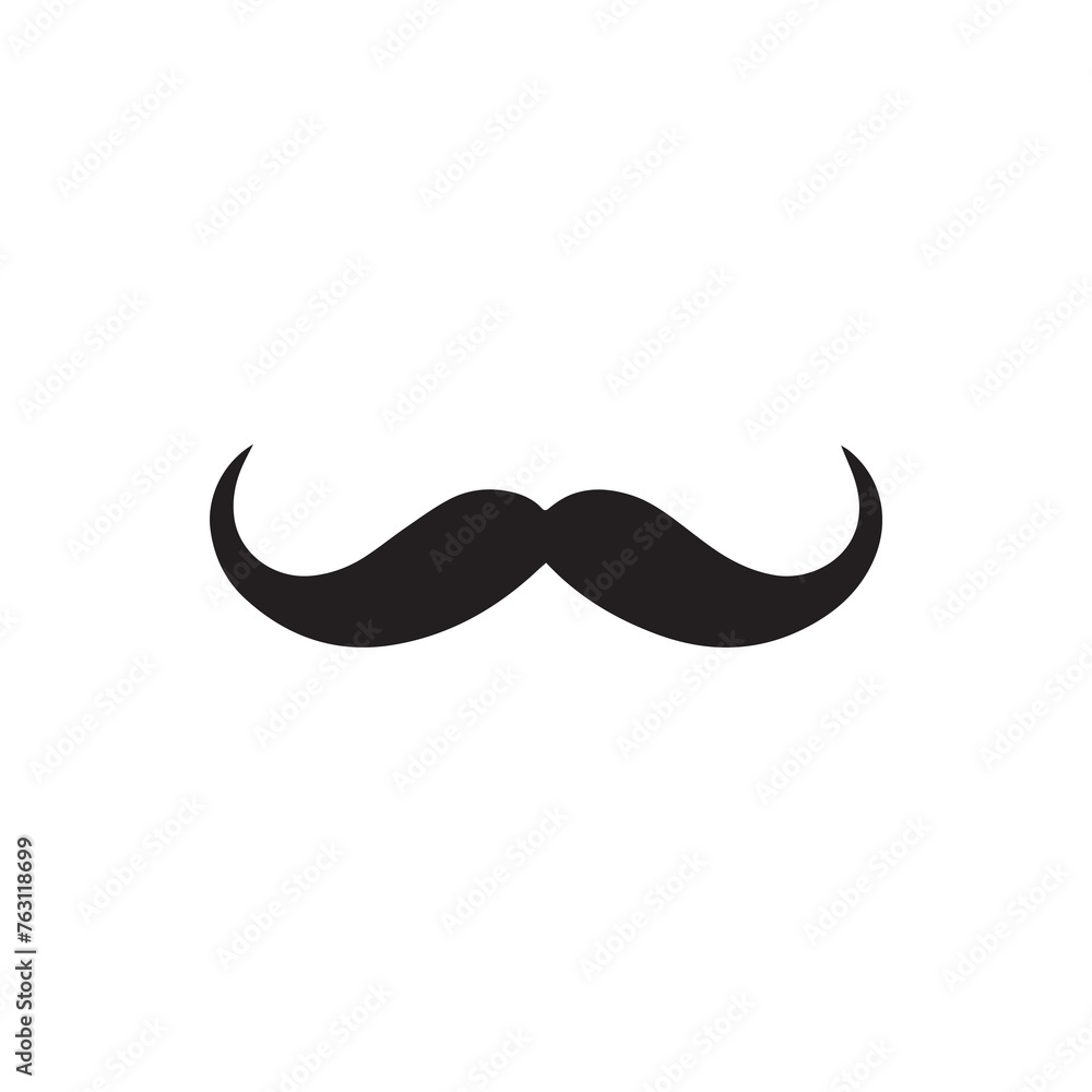 Mustache Black icon isolated on white background.Vector illustration design. Mustache Black icon isolated on white background.Vector illustration design.
