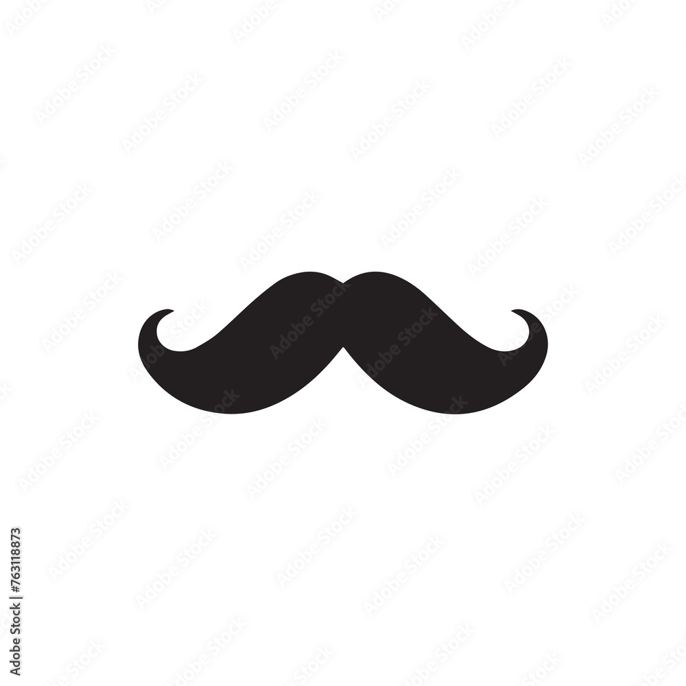 Mustache Black icon isolated on white background.Vector illustration design. Mustache Black icon isolated on white background.Vector illustration design.