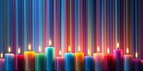 a row of colorful candles