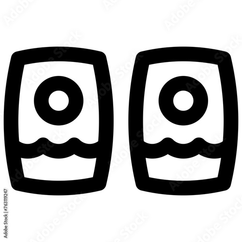 Double image. Editable stroke vector icon.