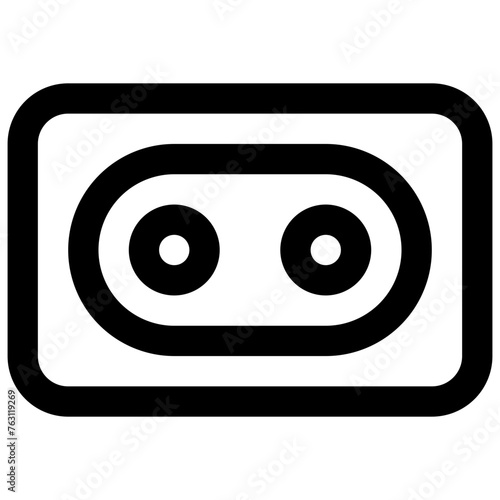 Dual lens VR camera. Editable stroke vector icon.
