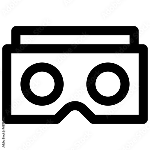 Cardboard VR headset. Editable stroke vector icon.