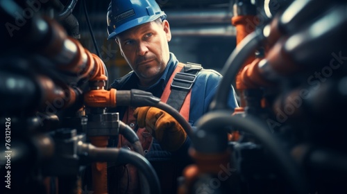 Wallpaper Mural Plumbing precision determined worker pipe network Torontodigital.ca