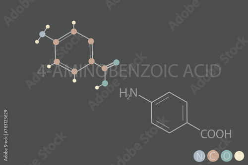 aminobenzoic acid molecular skeletal chemical formula