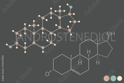 androstenediol molecular skeletal chemical formula
