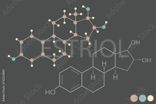 estriol molecular skeletal chemical formula photo
