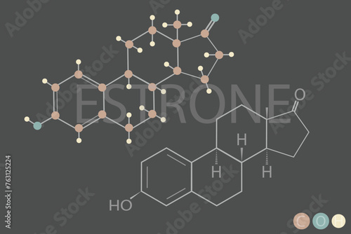estrone molecular skeletal chemical formula photo