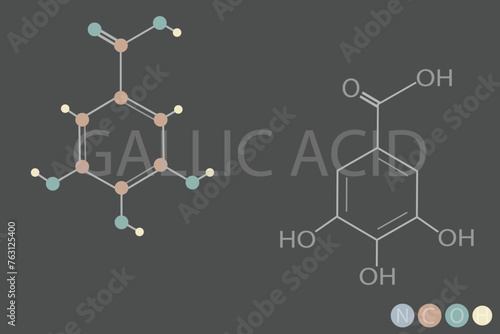 gallic acid molecular skeletal chemical formula