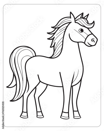 Horse Vector  Horse Coloring Pages  Black and white Animals 