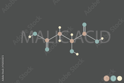 malic acid molecular skeletal chemical formula