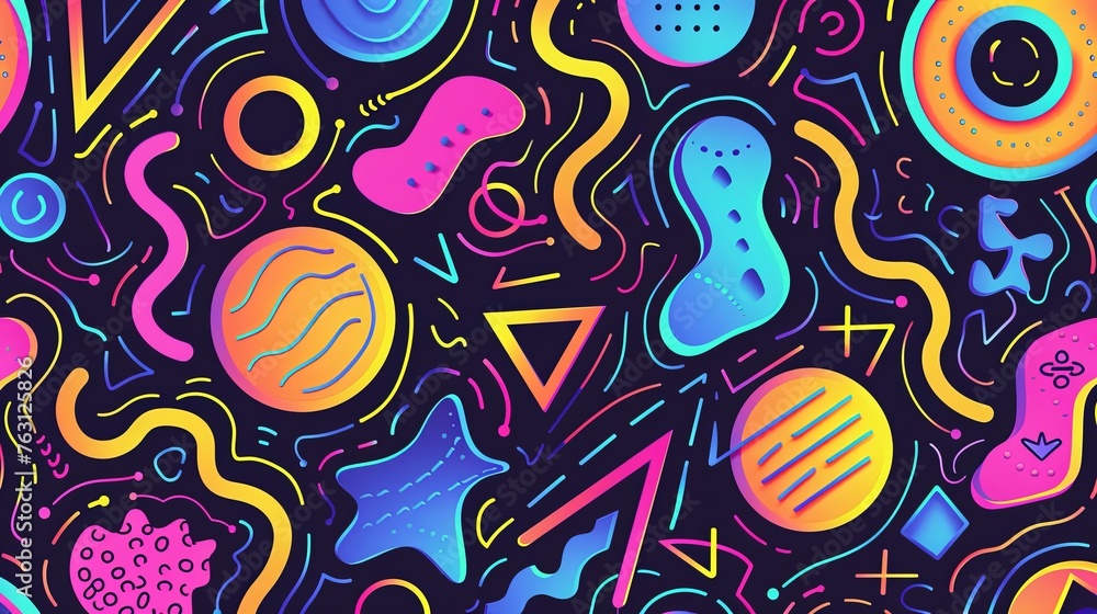seamless pattern with colorful shapes