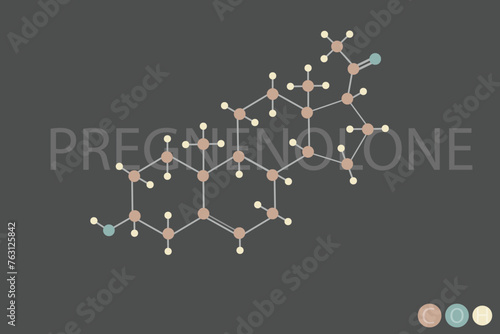 pregnenolone molecular skeletal chemical formula