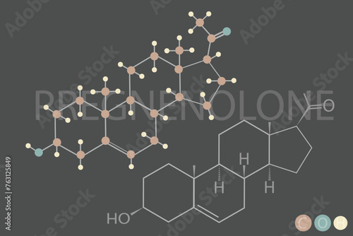 pregnenolone molecular skeletal chemical formula