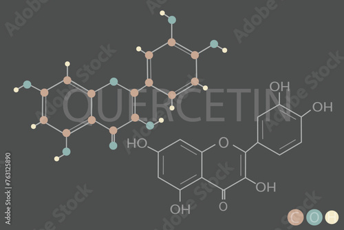 quercetin molecular skeletal chemical formula