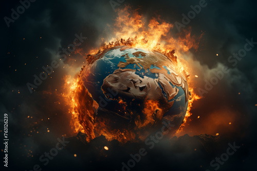 Concept of global warning, climate change and dying Earth. © erika8213