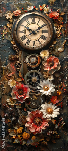 vintage background, products, enginer, generative, ai, steampunk, clock background, clock, watch, mechanism, gears, metal, wheel, vintage, time, old, clockwork, steampunk style