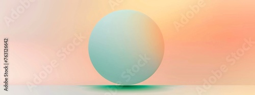 A holographic pastel-colored gradient sphere in green  and yellow. Vibrant gradient banner with bright glow gradient background. Vector Illustration
