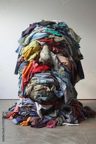Pile of clothes that looks kind of like a head