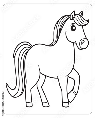 Horse Vector  Horse Coloring Pages  Black and white Animals 