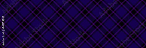 Cell background pattern seamless, anniversary vector tartan plaid. Flow textile fabric check texture in black and indigo colors.