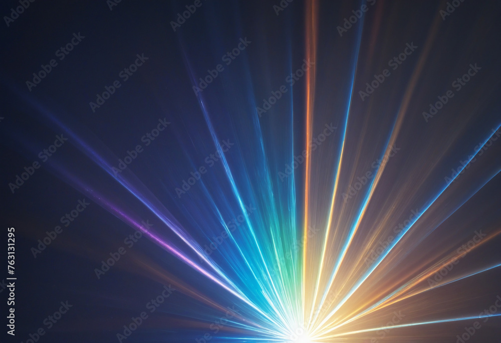 Sparkling crystal spectral flare background with refracted blue light - obrazy, fototapety, plakaty 