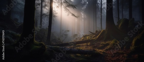 Magical Forest backlight with sunrise
