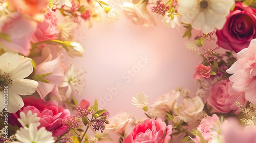 Copy space illustration assorted flowers for Mother's Day © Muhammad