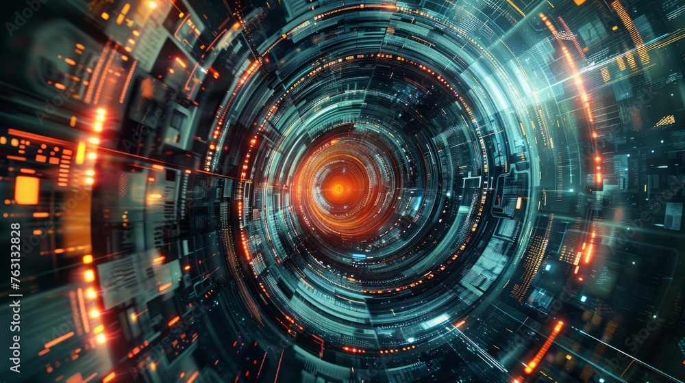 Obraz premium futuristic digital hi fi background.