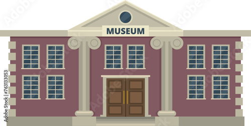 Museum front. City building facade. Urban exterior