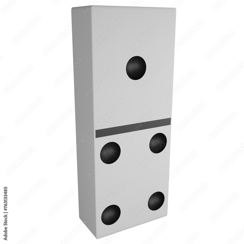 Domino clipart flat design icon isolated on transparent background, 3D render entertainment and toy concept Domino clipart flat design icon isolated on transparent background, 3D render entertainment and toy concept