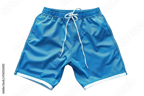 Close Up of Blue Shorts on White Background
