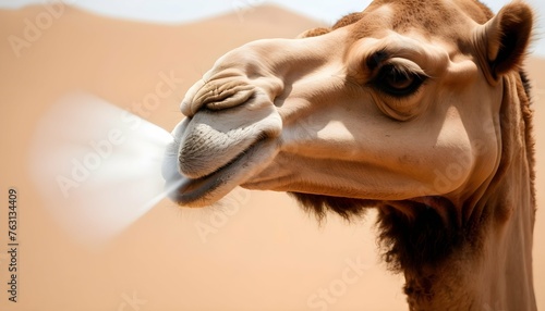 A Camels Nostrils Flaring As It Takes In A Scent Upscaled