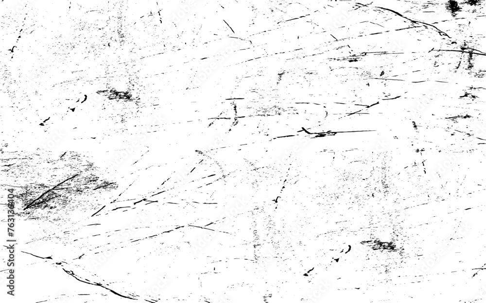 Scratched Grunge Urban Background Texture Vector. Dust Overlay Distress Grainy Grungy Effect. Rough Crack Splash Black and White Texture Vector.