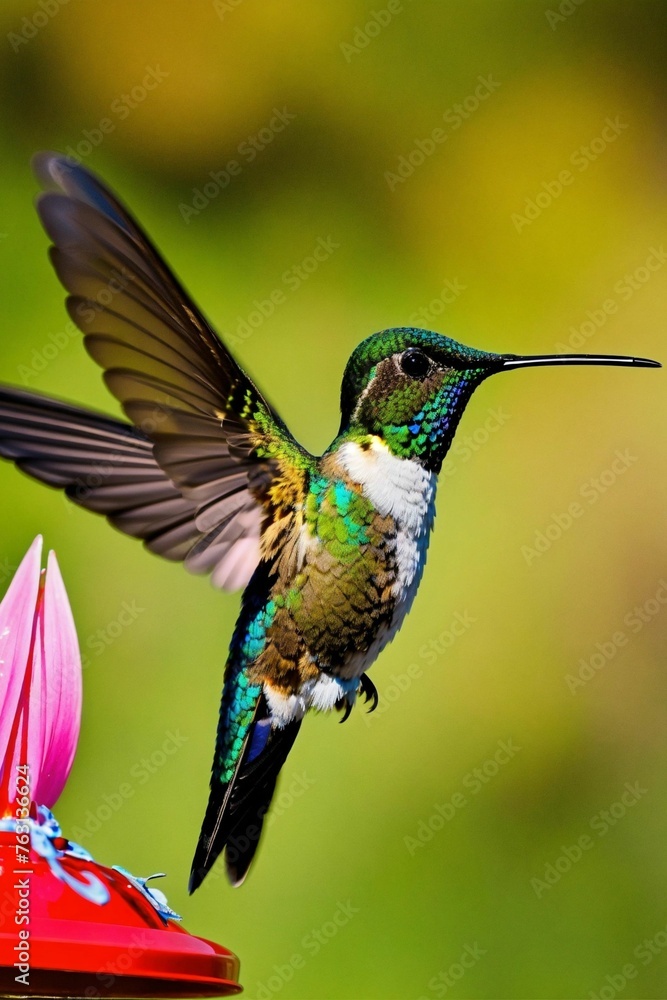 hummingbird feeding on a flower hummingbird feeding on a flower