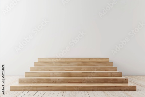 wood stairway in the room