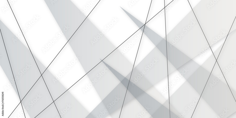 Abstract design with White texture of soft woven leather background. Modern with geometric pattern of rhombuses in gradient with soft light grey strict shadows as border. Pattern of seamless design - obrazy, fototapety, plakaty 