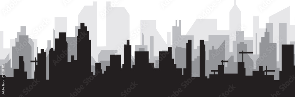 Black cityscape skyline panorama with gray misty city buildings background of SAN DIEGO, UNITED STATES