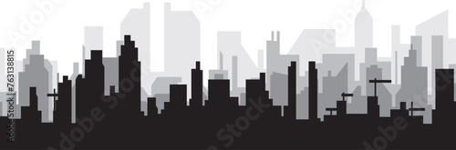 Black cityscape skyline panorama with gray misty city buildings background of SAN DIEGO  UNITED STATES