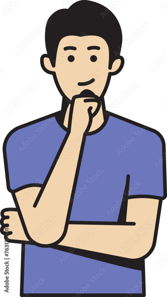 person doing thinking outline style illustration person doing thinking outline style illustration