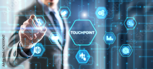 Touchpoint. Business Technology Strategy advertising and marketing concept