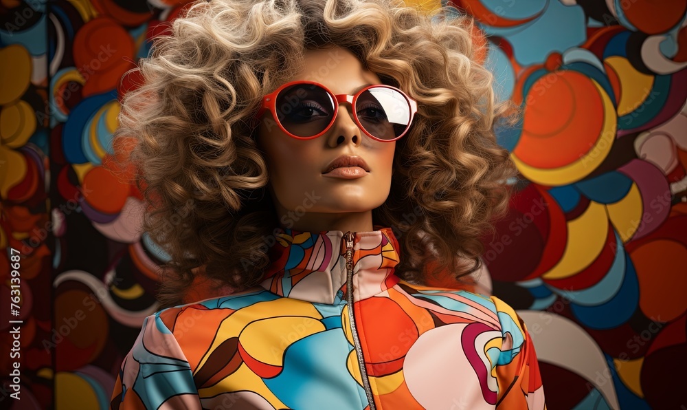 Woman Wearing Sunglasses and Colorful Shirt
