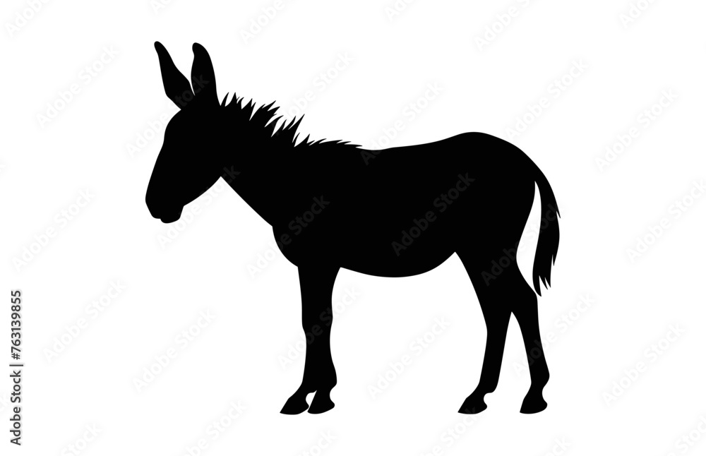 Donkey Silhouette Vector isolated on a white background